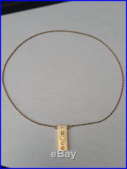 Stunning 9ct gold necklace, chain & heavy ingot pendent