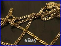 Stunning 9ct yellow gold solid Curb linked chain. Full 9ct gold hallmark