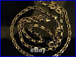 Stunning 9ct yellow gold solid belcher chain, full 9ct gold hallmarked