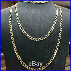 Stunning 9ct yellow gold solid curb linked chain. Full 9ct gold hallmark