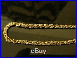 Stunning 9ct yellow gold solid diamond cut rope chain. Full 9ct gold hallmarks