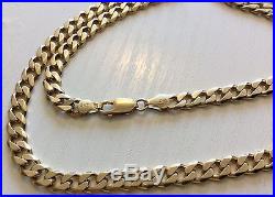 Stunning Gents Full Hallmarked Very Heavy Solid 9ct Gold Curb Neck Chain 22 inch