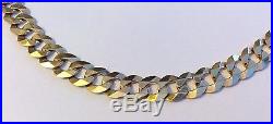 Stunning Quality Gents Hallmarked Heavy Vintage 9Ct Gold Flat Curb Chain 32.3G