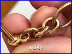 Stunning Solid 9ct Gold Double Albert Chain & Matching Fob Necklace 69 Grammes
