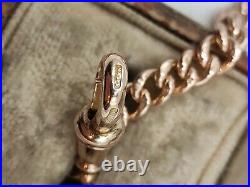 Stunning Victorian 9ct Rose Gold Albert Link Graduated Fob Chain Bracelet Heavy