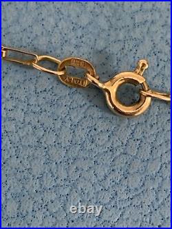 Stylish Italian 40cm 2.2 Gram 9 Carat Gold Box Link Chain Necklace For A Pendant