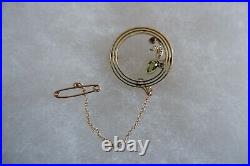 Suffragette Edwardian Period 15ct Yelow Gold Bar Brooch, S. Chain C1910's Box