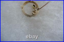 Suffragette Edwardian Period 15ct Yelow Gold Bar Brooch, S. Chain C1910's Box