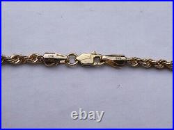 Super Hallmarked Solid 9ct Gold Rope Twist Link Chain Necklace 30 4 Grams