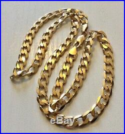 Super Quality Gents Very Heavy Solid 9CT Gold Open Curb Necklace Chain 20 inch