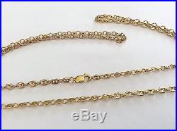 Super Quality Very Unusual Link Vintage Solid 9ct Gold Long 27 Inch Neck Chain