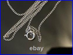 Super Sparkly Solid 9ct White Gold Real Diamond Cross Pendant 18 Chain Necklace