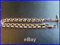 Superb 9ct Gold Double Albert Watch Chain/Necklace, Engraved Belcher Links (20)