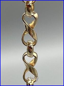 Superb 9ct Solid GOLD Figure of 8 & Belcher Link NECKLACE Choker Style