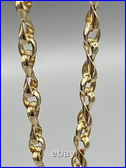 Superb 9ct Solid GOLD Figure of 8 & Belcher Link NECKLACE Choker Style