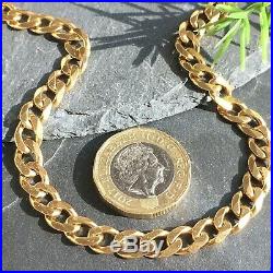 Superb 9ct Solid Yellow Gold Vintage CURB LINK Chain Necklace 35.02 g 20 1/8