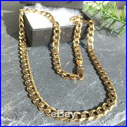 Superb 9ct Solid Yellow Gold Vintage CURB LINK Chain Necklace 35.02 g 20 1/8