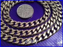 Superb Gents Full Hallmarked Very Heavy Solid 9ct Gold Necklace Chain 21+ Inch