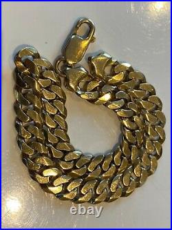 Superb Heavy Curb Link Solid 9ct Gold Bracelet 15.6 Grammes