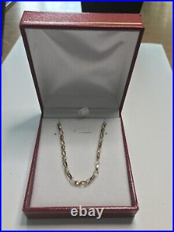 Superb Italian solid 9ct Gold London Hallmarked 18in Faceted Link Belcher Chain
