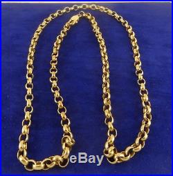 Superb LONG 9ct Gold 27 BELCHER Chain Necklace Hm 41gr 5mm link RRP£2050 cx263