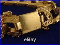 Superb Patterned HEAVY 9ct Gold CURB CHAIN BRACELET 83gr Hm 15mm RRP£4150 cx248