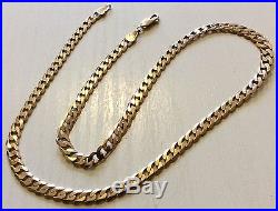Superb Quality Heavy Vintage Solid 9ct Gold Curb Link Neck Chain 18 Inch