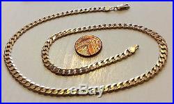 Superb Quality Heavy Vintage Solid 9ct Gold Curb Link Neck Chain 18 Inch
