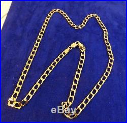 Superb Solid 9ct Gold 20 CURB Chain Necklace Hm 12.3gr Dia Cut 4mm link cx331