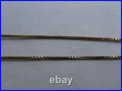 Superb Solid 9ct Gold Box Link Necklace 18 Long 2 Grams