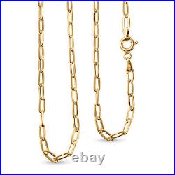 TJC 9ct Gold Paperclip Chain Necklace for Women Size 24 with Spring Ring Clasp