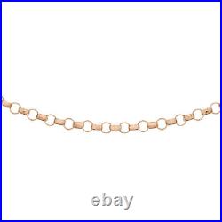 TJC 9ct Rose Gold Round Belcher Chain for Unisex Size 16 Inches
