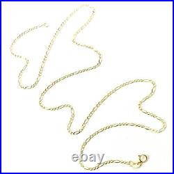 Thin 9ct Gold Figaro Chain Solid Links Ladies 1.5mm Wide 24 22 20 18 16