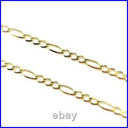 Thin 9ct Gold Figaro Chain Solid Links Ladies 1.5mm Wide 24 22 20 18 16