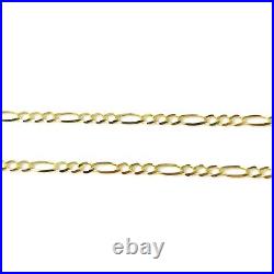 Thin Gold Figaro Chain 9ct Solid Links Ladies 1.5mm Wide 24 22 20 18 16