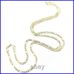 Thin Gold Figaro Chain 9ct Solid Links Ladies 1.8mm Wide 24 22 20 18 16