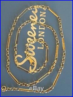 Trombone Link Chain Necklace 9ct Gold Ladies Vintage Edwardian 7.3g v. Good 23