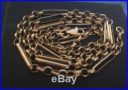 Trombone Link Chain Necklace 9ct Gold Ladies Vintage Edwardian 7.3g v. Good 23