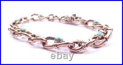 Turquoise and pearl antique gold bracelet 9 carat rose late victorian