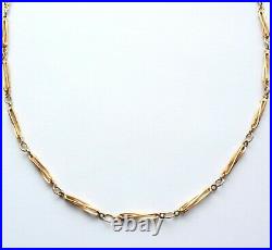 Twisted Bar Link Chain Necklace 3D Gold 9ct 18.5 Inch Women Ladies Unisex