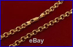UK Hallmarked 9 ct Gold Belcher Chain 22 RRP £700 BXQ6