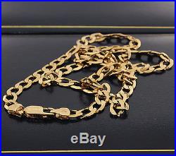 UK Hallmarked 9 ct Gold Heavy Italian Curb Chain 22.5 RRP £725 BRM17