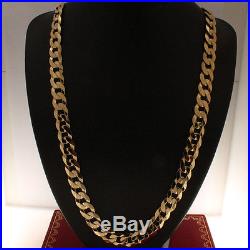 UK Hallmarked 9 ct Gold Large Curb Chain 26.5 76.7 G RRP £2765 BXQ2