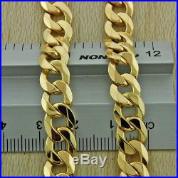 UK Hallmarked 9ct Gold Heavy Bevelled Edge Curb Chain 58g RRP £2215 (IJ2)