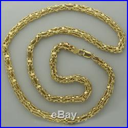 UK Hallmarked 9ct Gold Italian Cage Chain 26 7.5mm 34g RRP £1370(I12 26)