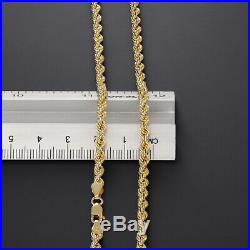 UK Hallmarked 9ct Gold Italian Rope Chain 20 2.5mm RRP £340 (I11 20)