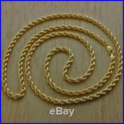 UK Hallmarked 9ct Gold Italian Rope Chain 28 9g 4mm RRP £470(I13 28)