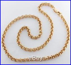 UK Hallmarked 9ct Gold Solid Belcher Chain 22.5 64.5 G RRP £2450 (BN18)