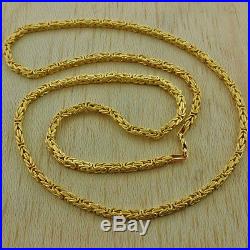 UK Hallmarked 9ct Gold Square Byzantine Chain 14 -3.5mm -10g RRP £455 (I5 14)