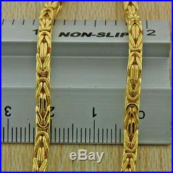 UK Hallmarked 9ct Gold Square Byzantine Chain 14 -3.5mm -10g RRP £455 (I5 14)